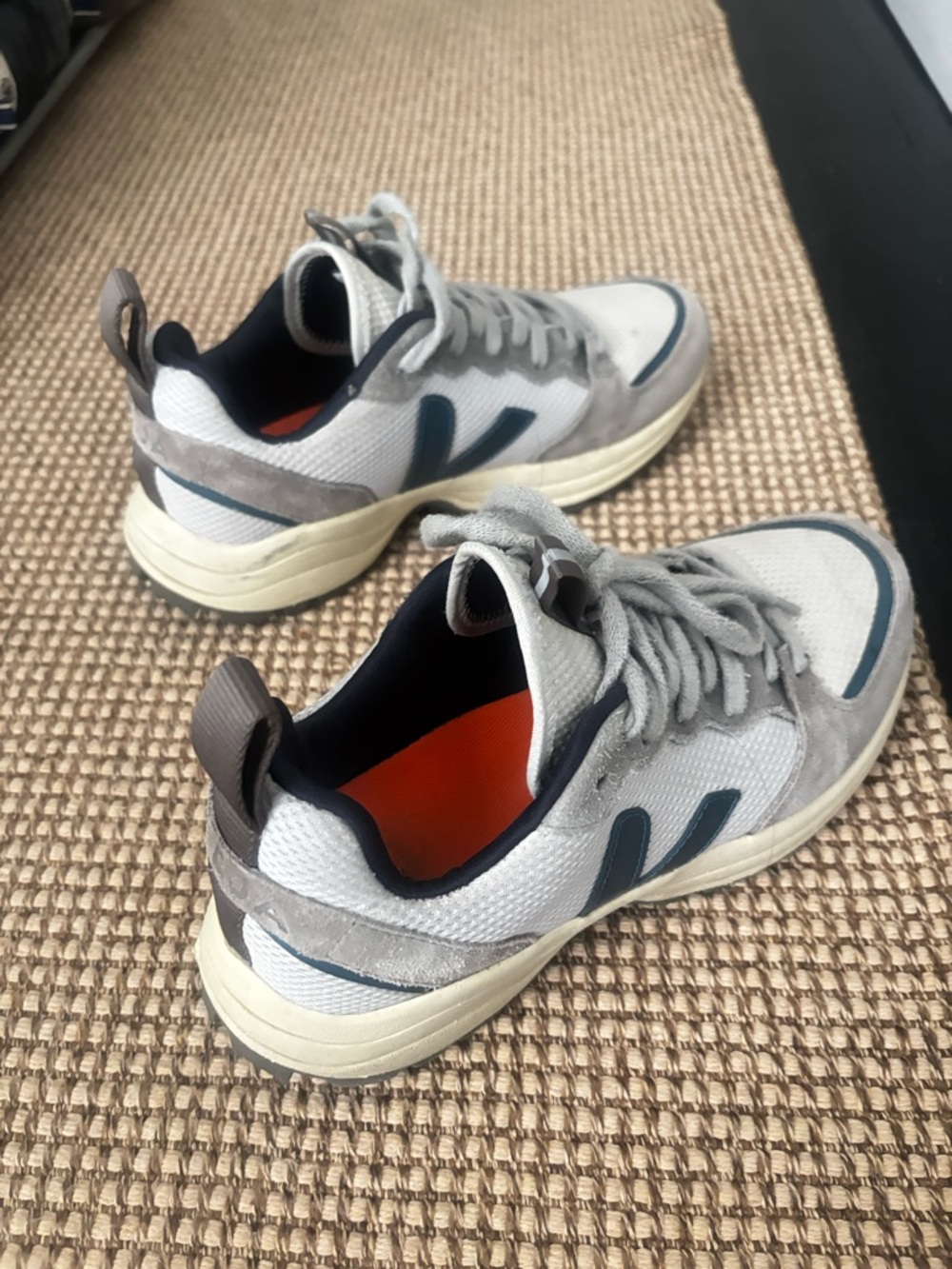 Veja Grey, White & Navy Casual Sneakers - Picture 2 of 3